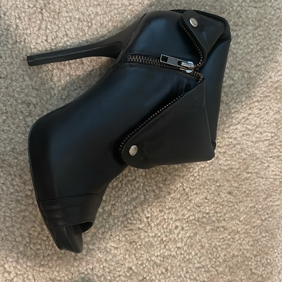 Aldo Leather Heeled Open Toe Booties - Picture 1 of 5